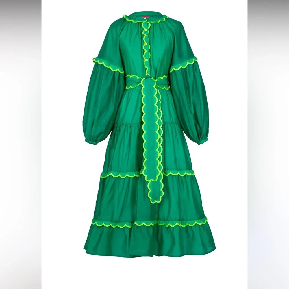 CeliaB Flame Vibrant Green Midi Dress - Picture 1 of 7